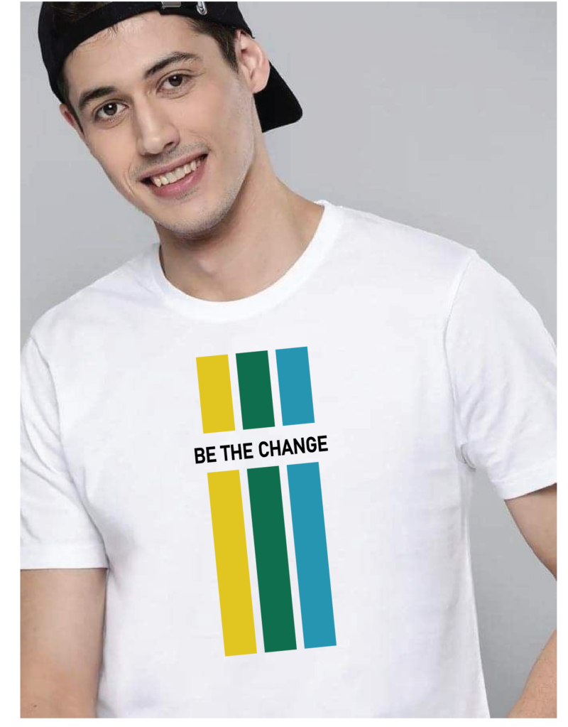 Premium Quality Cotton T-Shirt(Be The Change) - Image 2