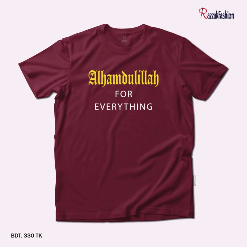 Alhamdulillah For Everything Premium Quality Cotton T-Shirt - Image 2