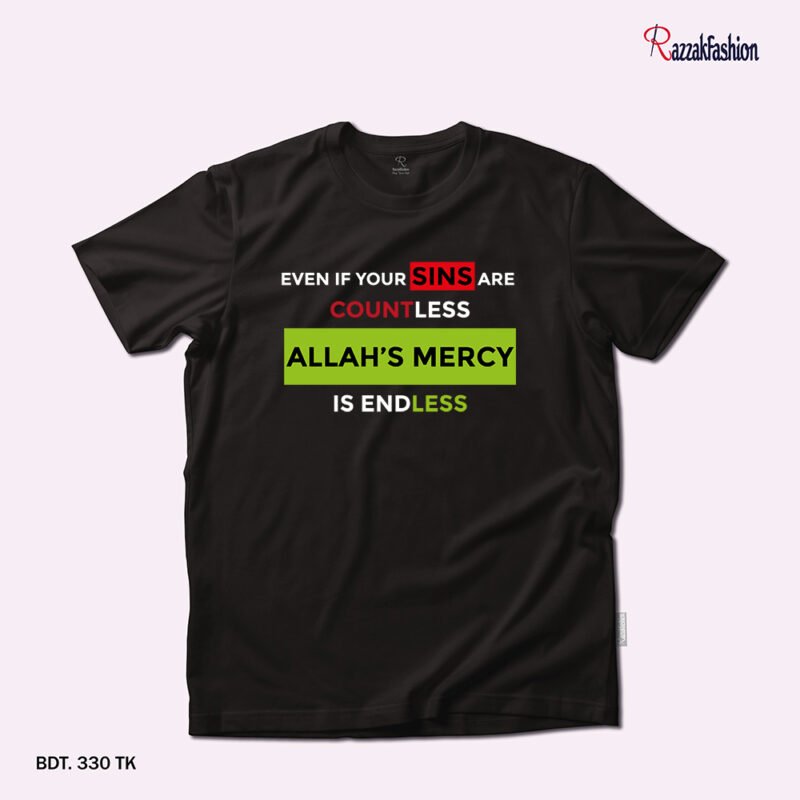 Premium Quality Cotton T-Shirt (Allah’s Mercy Is Endless) - Image 2
