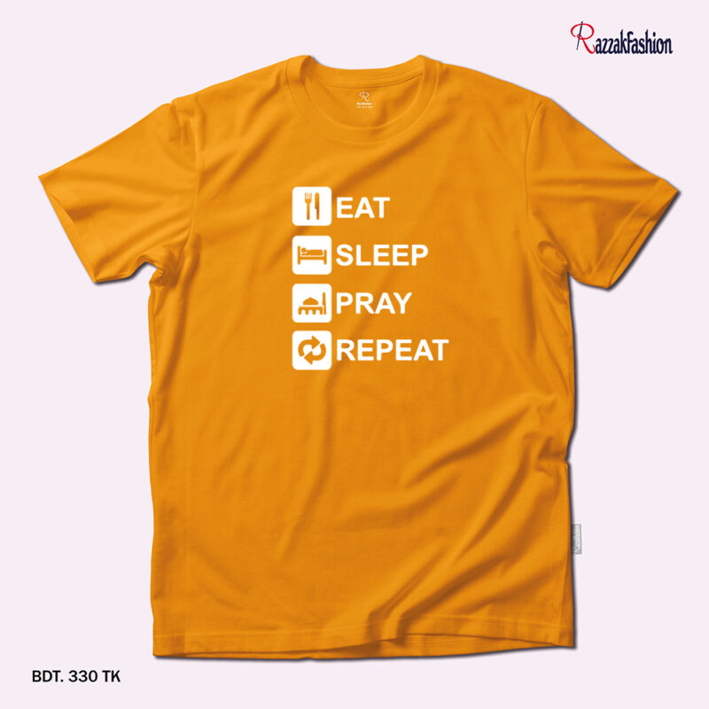 Premium Quality Cotton T-Shirt (Eat Sleep Pray Repeat) - Image 3