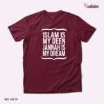 Premium Quality Cotton T-Shirt (Islam Is My Deen Jannah…) - Image 4