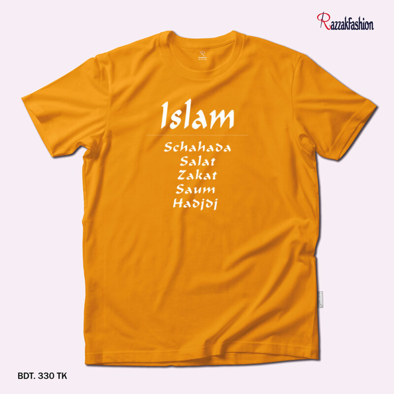 Premium Quality Cotton T-Shirt (Islam Sahada Salat Zakat Saum) - Image 3