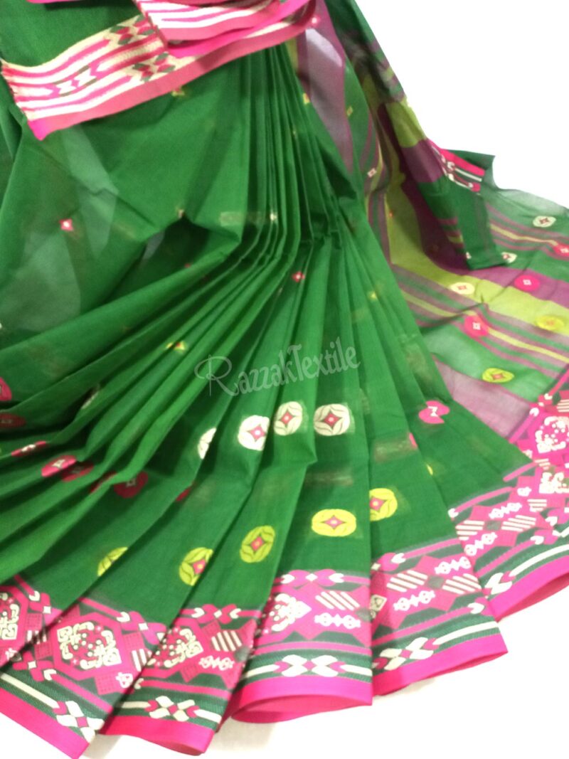 Tangail jamdani botti sari 13.5 hands - Image 2