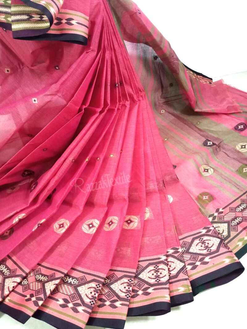 Tangail jamdani botti sari 13.5 hands - Image 2
