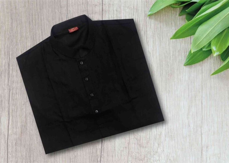 Exclusive White & Black Color Panjabi For Men - Image 2