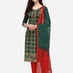 Pure AC Cotton Fabric High Quality Printed Three Piece With Dyeing Dupatta