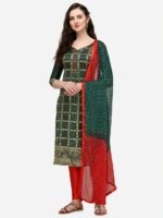 Pure AC Cotton Fabric High Quality Printed Three Piece With Dyeing Dupatta