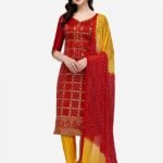 Pure AC Cotton Fabric High Quality Printed Three Piece With Dyeing Dupatta