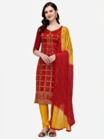 Pure AC Cotton Fabric High Quality Printed Three Piece With Dyeing Dupatta