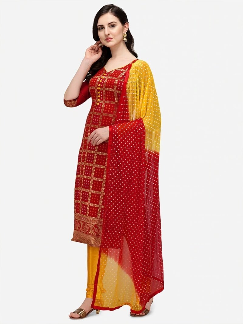 Pure AC Cotton Fabric High Quality Printed Three Piece With Dyeing Dupatta - Image 2