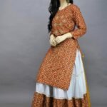 Latest & Glamour Design High Quality Printed With Dollar Work Readymade Skirt & Unstitched Kameez for Woman