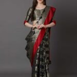 Printed Silk Saree With Blouse Piece For Women
