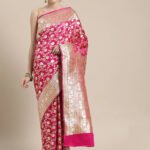 Printed Silk Saree With Blouse Piece For Women