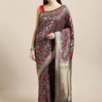 Printed Silk Saree With Blouse Piece For Women