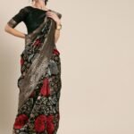Printed Silk Saree With Blouse Piece For Women