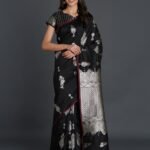 Printed Silk Saree With Blouse Piece For Women