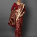 Printed Silk Saree With Blouse Piece For Women