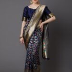 Printed Silk Saree With Blouse Piece For Women