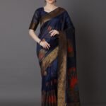Printed Silk Saree With Blouse Piece For Women