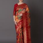 Printed Silk Saree With Blouse Piece For Women