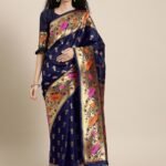 Printed Silk Saree With Blouse Piece For Women