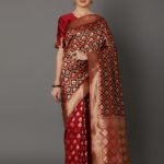 Printed Silk Saree With Blouse Piece For Women