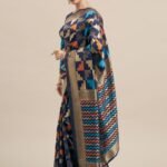 Printed Silk Saree With Blouse Piece For Women