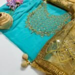 Dollar Work with Gorgeous Dupatta Embroidery and Dollar Work Salwar Kameez