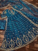 New Heavy Organza Fabric Butter Fly inner Embroidery Semi-Stitched Salwar Suit - Image 2