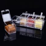 Four In One Crystal Clear Seasoning Box Acrylic Spice Rack Storage