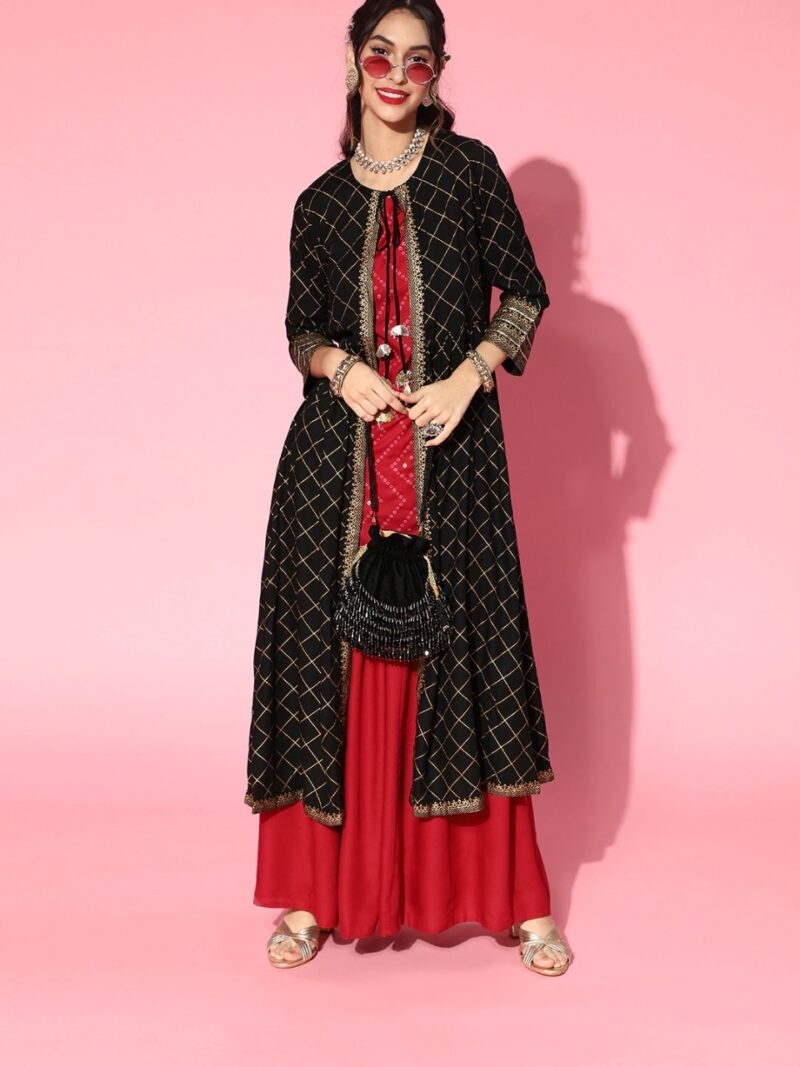Full AC Cotton printed ethnic wear Ready kurta set (3pis) - Image 3