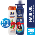 Parachute Hair Oil Anti Hairfall Oil Extra Care 300ml (Root Applier) (FREE Parachute Naturale Shampoo Anti Hair Fall 80ml)