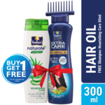 Parachute Hair Oil Anti Hairfall Oil Extra Care 300ml (Root Applier) (FREE Parachute Naturale Shampoo Nourishing Care 80ml)