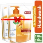 Dettol Handwash Refil 170ml X 2 Re-Energize, pH-Balanced Liquid Soap formula