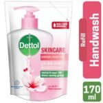 Dettol Handwash Skincare 170ml Refill, pH-Balanced Liquid Soap with Moisturizers