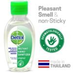 Dettol Instant Hand Sanitizer, Made in Thailand, Kills 99.9% Germs Without Water, 50ml