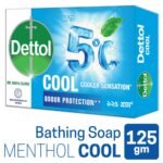 Dettol Soap Cool 125gm Bathing Bar, Soap with Crispy Menthol