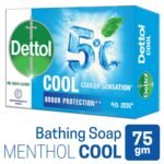 Dettol Soap Cool 75gm Bathing Bar, Soap with Crispy Menthol