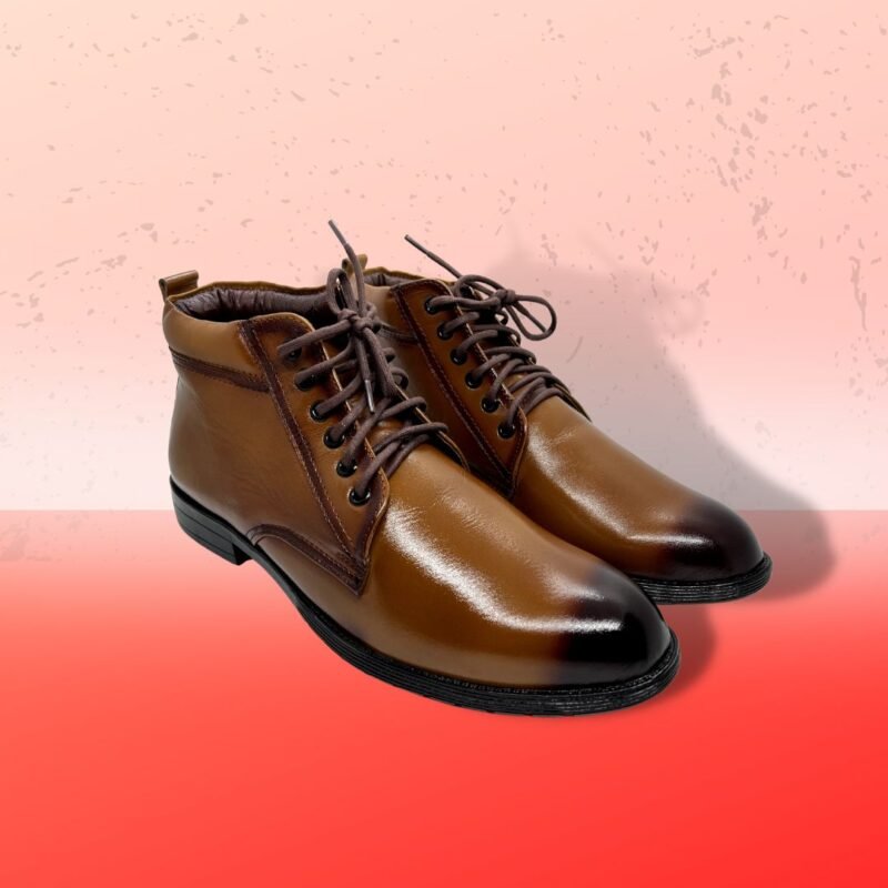 Leather High Neck Boot For Men - - Image 2