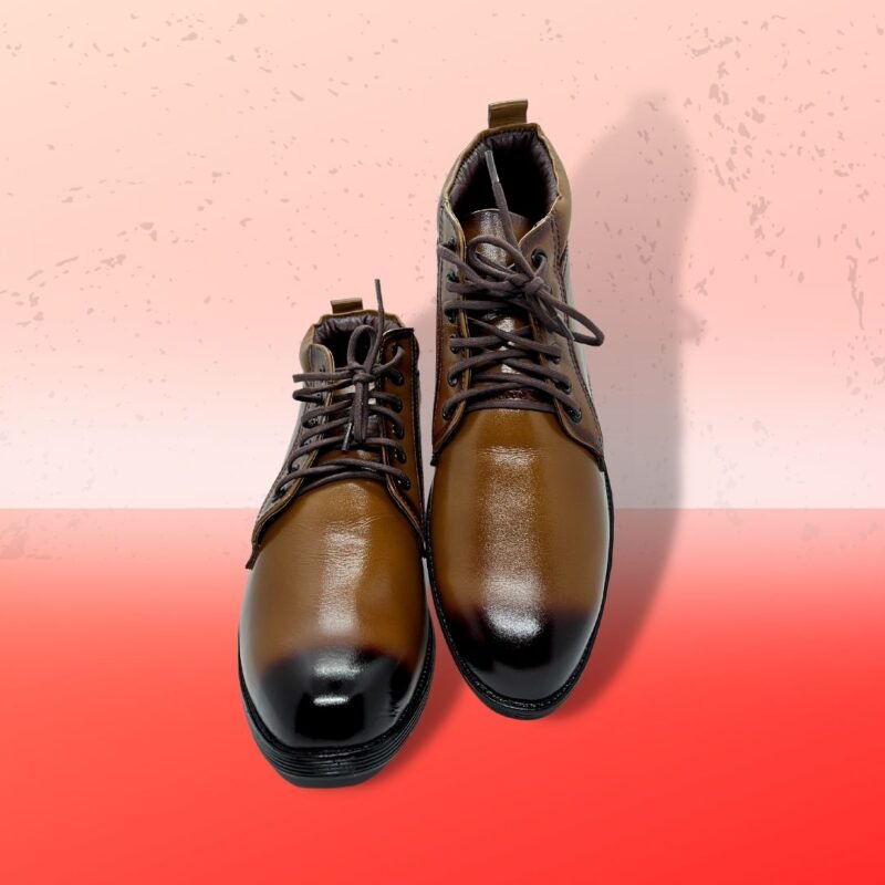 Leather High Neck Boot For Men - - Image 3
