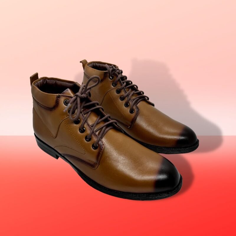 Leather High Neck Boot For Men - - Image 2