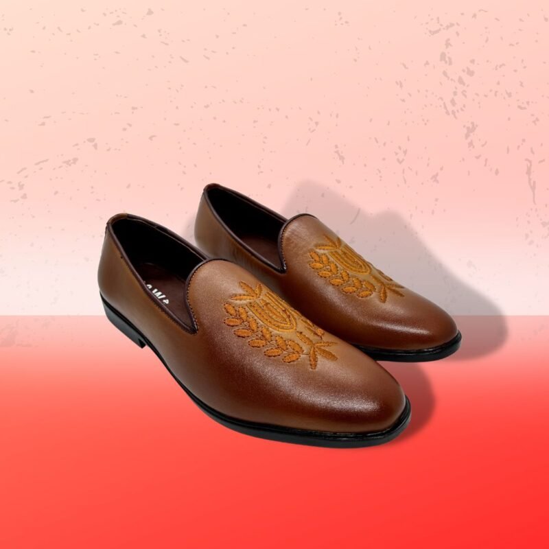 Fashionable Emboidery Leather Shoe For Men - - Image 3