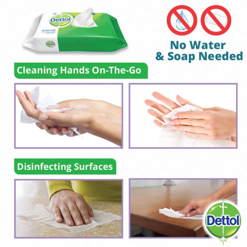 Dettol Antibacterial Disinfectant Wet Wipes Single Pack - Image 2