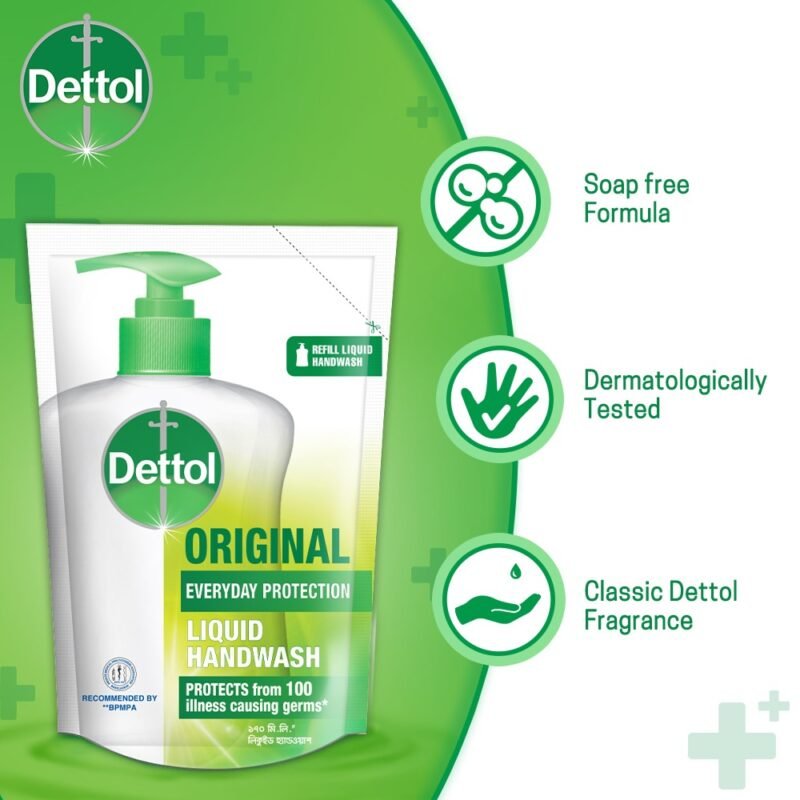 Dettol Handwash Original 170ml Refill, Liquid Soap with protection from 100 illness-causing germs - Image 2
