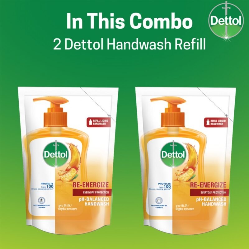 Dettol Handwash Refil 170ml X 2 Re-Energize, pH-Balanced Liquid Soap formula - Image 2