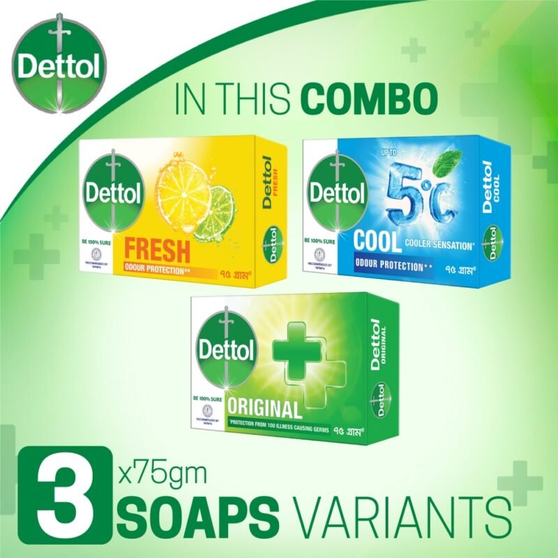 Dettol Soap 75gm X 3 Summer Bundle (Original, Cool, Fresh) - Image 2
