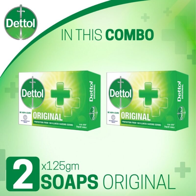 Dettol Soap Original Pack of 2 (125gm X 2), Bathing Bar Soaps with protection from 100 illness-causing germs - Image 2