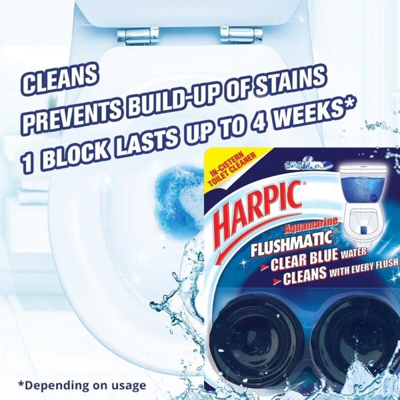 Harpic Flushmatic in-Cistern Toilet Cleaner Twin Pack (50gm X 2), Automatic Cleaning with Every Flush - Image 2