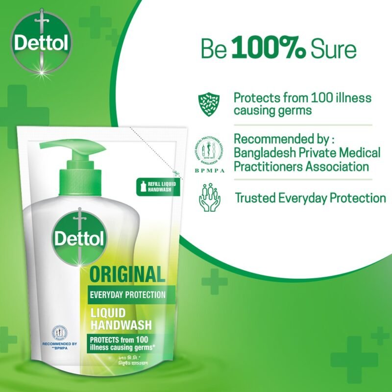 Dettol Handwash Original 170ml Refill, Liquid Soap with protection from 100 illness-causing germs - Image 3