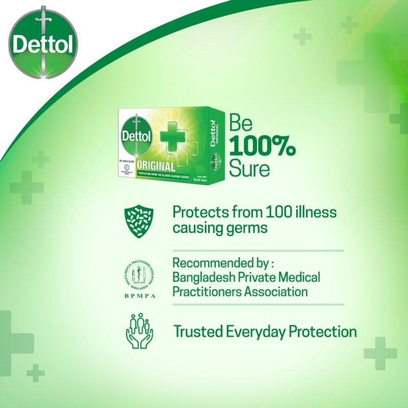 Dettol Soap Original 125gm Bathing Bar, Soap with protection from 100 illness-causing germs - Image 3